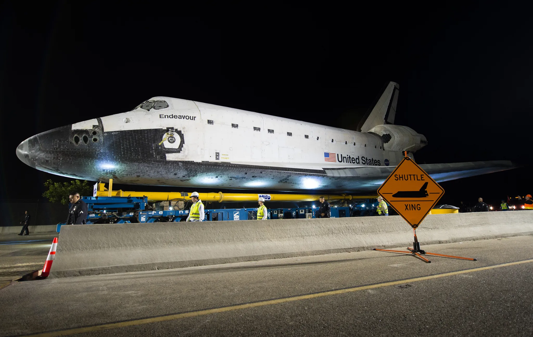 Space shuttle Endeavour makes final journey through streets of LA