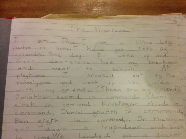 The Adventure - A short Story by Paul Kerrison (Aged 9)