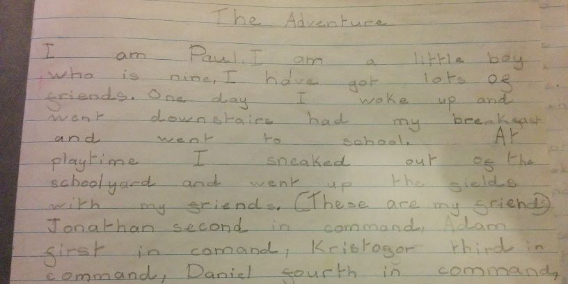 The Adventure - A short Story by Paul Kerrison (Aged 9)