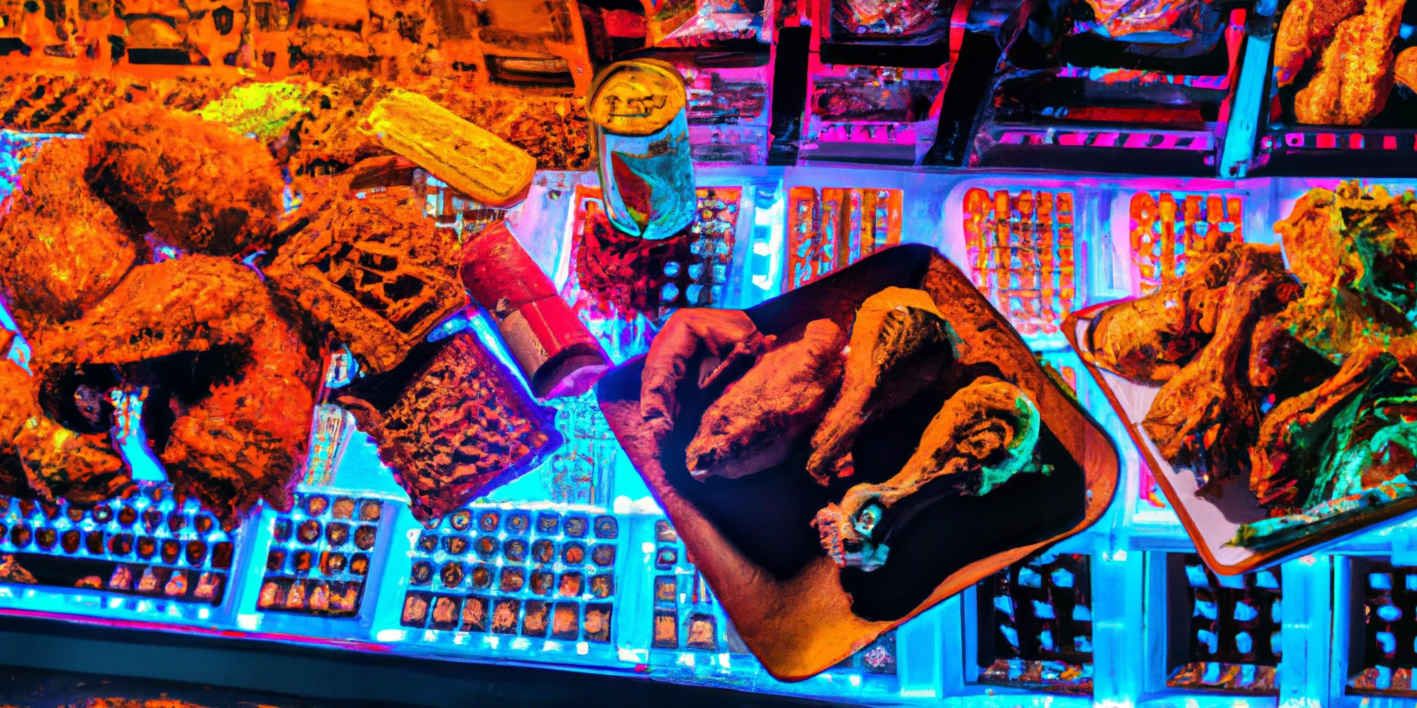 Cyberpunk Southern Fried Chicken Cyberpunk Southern Fried Chicken and Spices (Dall-E and me)